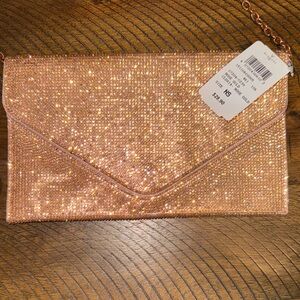 Windsor Elegant Glitter Clutch - Rose Gold